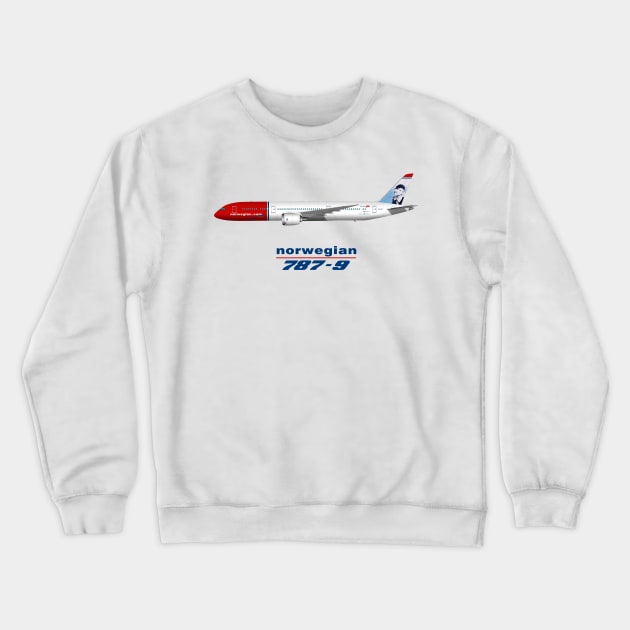 Norwegian 787-9 Crewneck Sweatshirt by SteveHClark